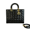 Lady Dior Medium Patent Quilted Black GHW