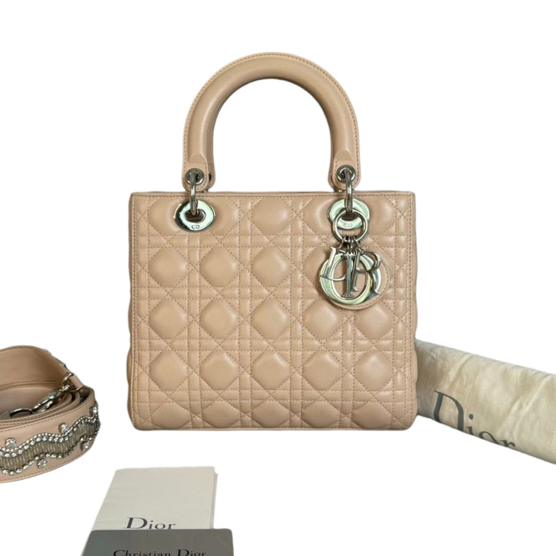 Lady Dior Medium Lambskin Light Pink SHW