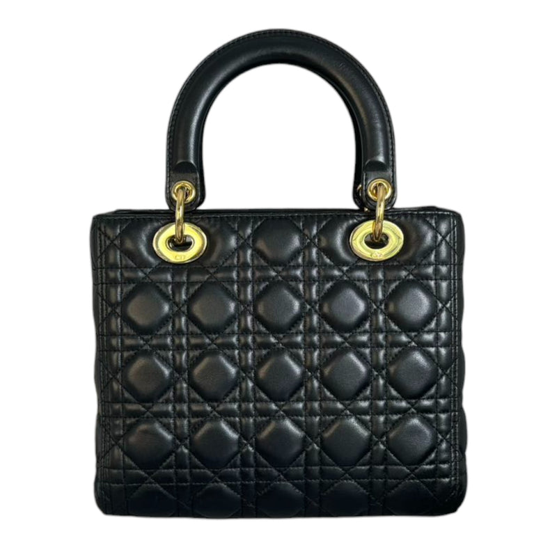 Lady Dior Medium Lambskin Cannage Black GHW