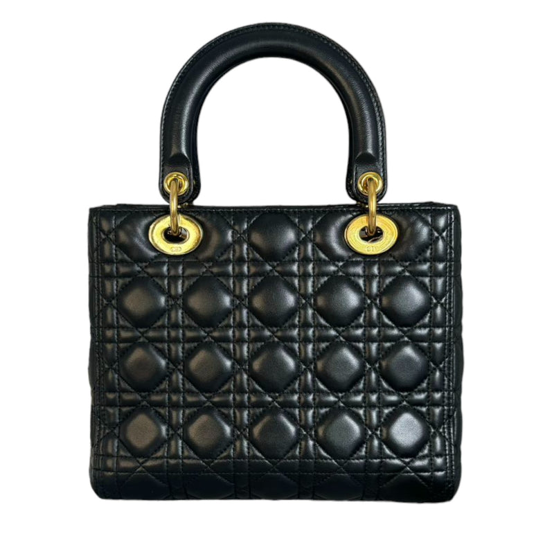 Lady Dior Medium  Lambskin Quilted Black GHW