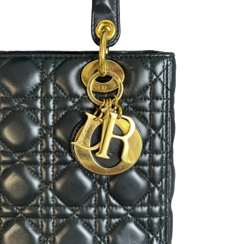 Lady Dior Medium  Lambskin Quilted Black GHW