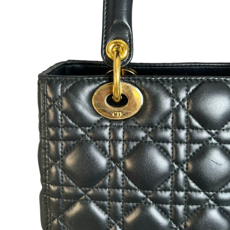 Lady Dior Medium  Lambskin Quilted Black GHW