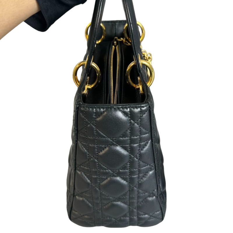 Lady Dior Medium  Lambskin Quilted Black GHW