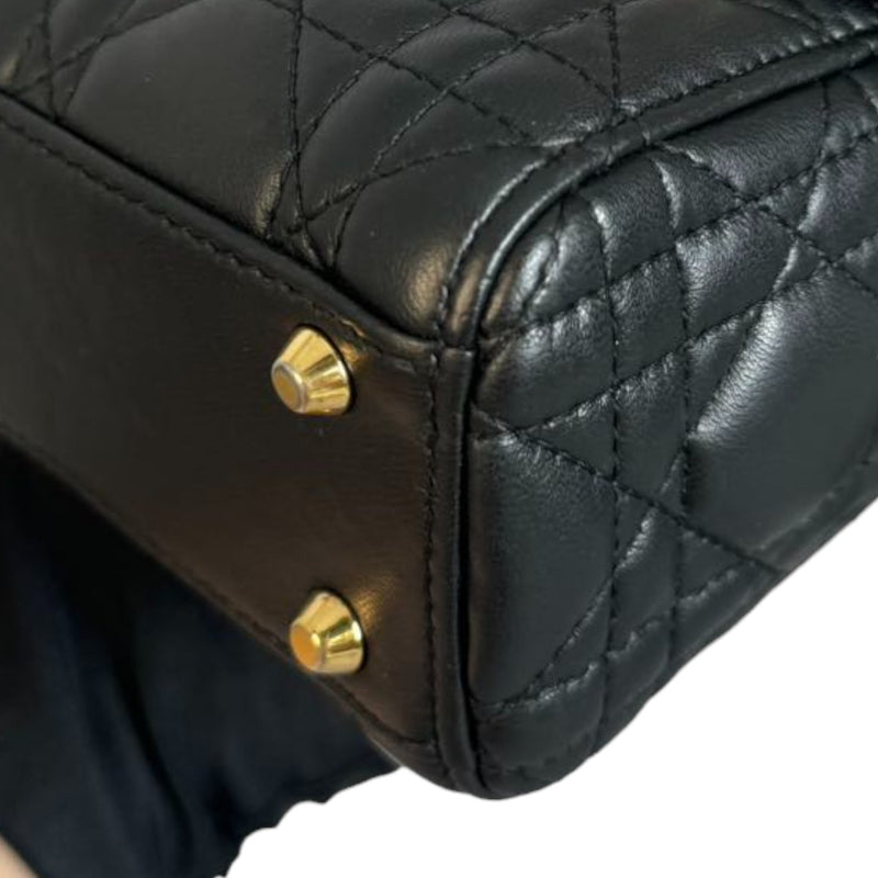 Lady Dior Mini Lambskin Cannage Black GHW