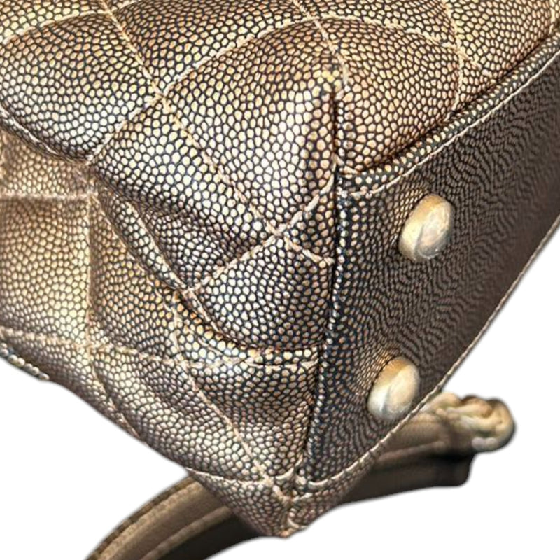 Coco Handle Flap Mini Metallic Caviar Quilted Gold GHW