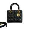 Lady Dior Medium Patent Quilted Black GHW