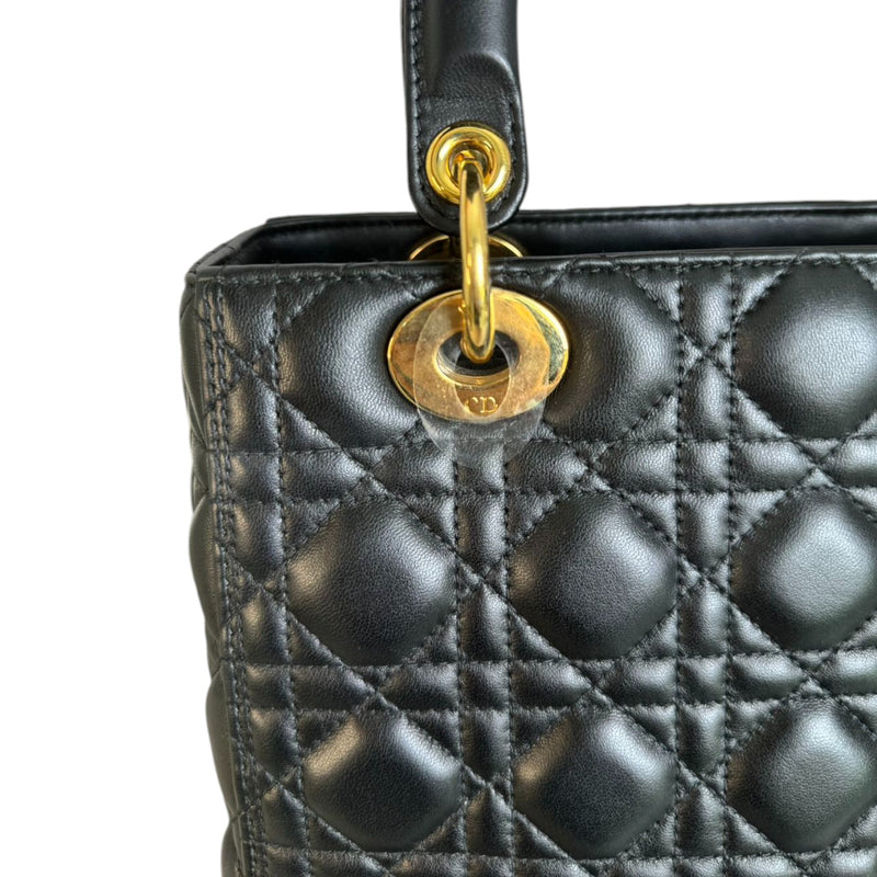 Lady Dior Medium Lambskin Cannage Black GHW