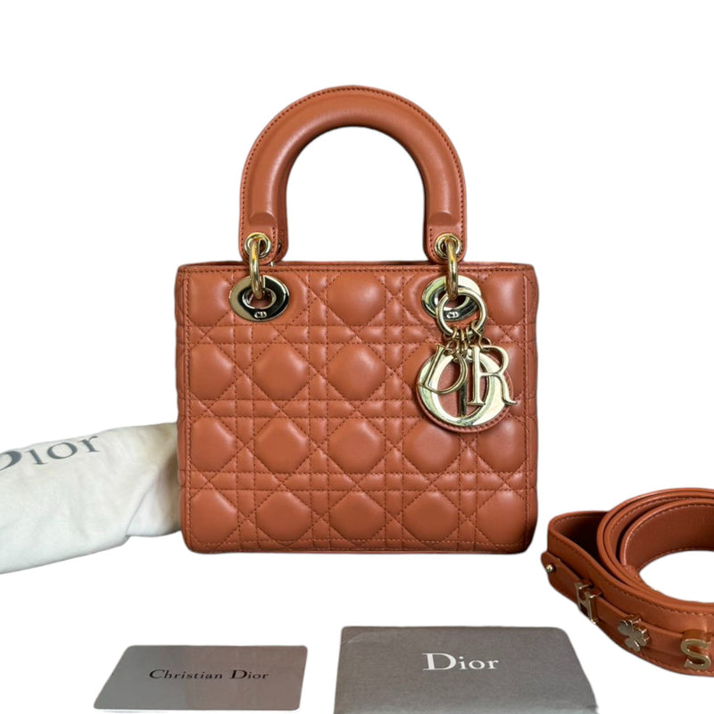 My ABCDior Lady Dior Small Lambskin Cannage Brown GHW