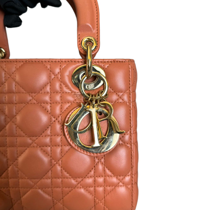 My ABCDior Lady Dior Small Lambskin Cannage Brown GHW