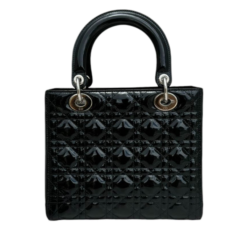 Lady Dior Medium Patent Black SHW