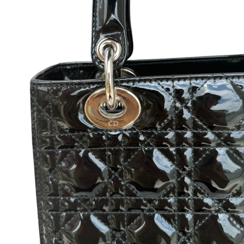 Lady Dior Medium Patent Black SHW