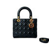 Lady Dior Medium Patent Quilted Black GHW