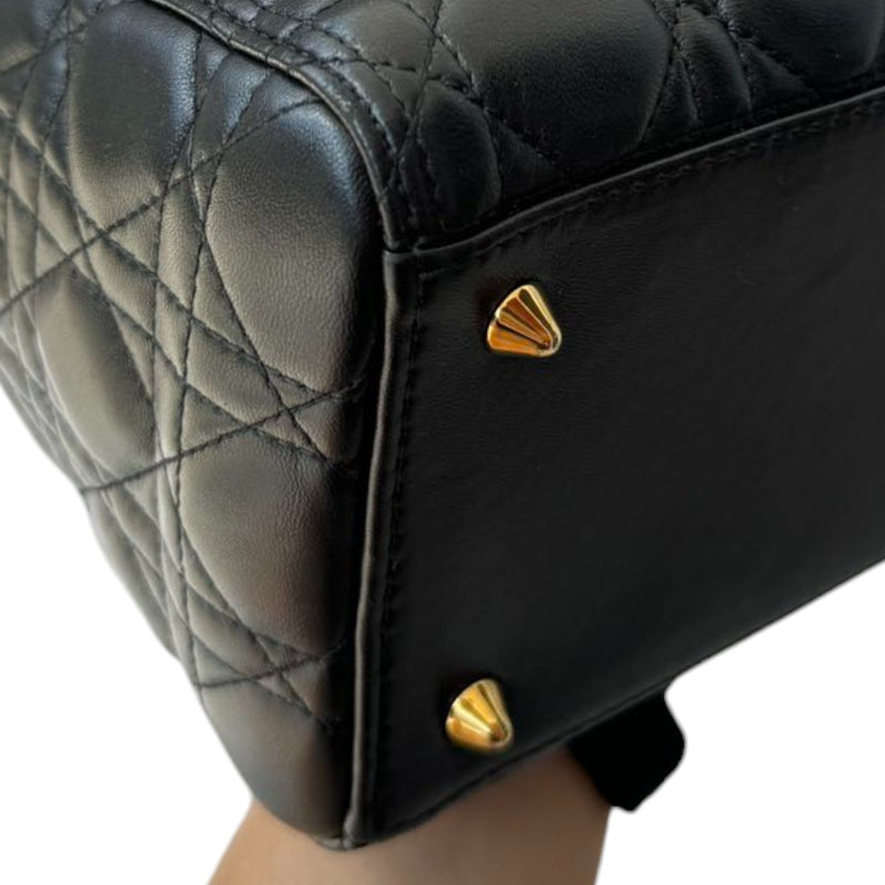 Lady Dior Medium Lambskin Quilted Black GHW