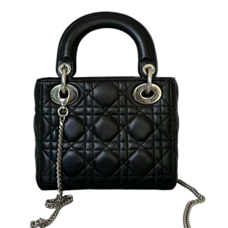 Lady Dior Mini Lambskin Cannage Black SHW