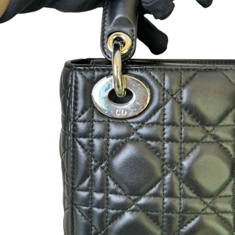 Lady Dior Mini Lambskin Cannage Black SHW