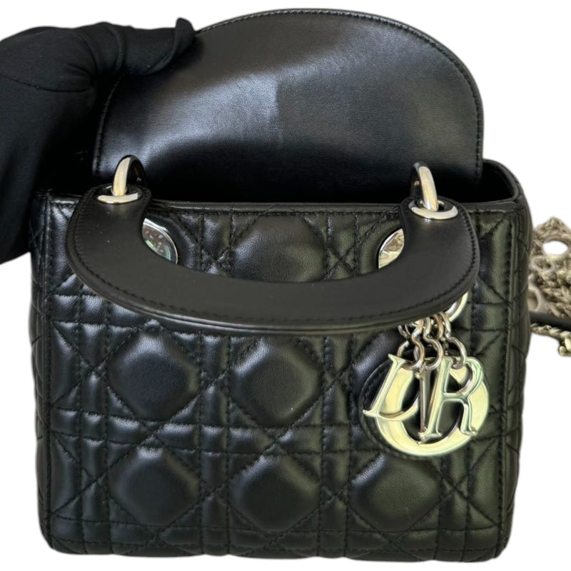 Lady Dior Mini Lambskin Cannage Black SHW