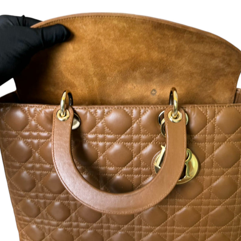 Lady Dior Lambskin Cannage Brown GHW