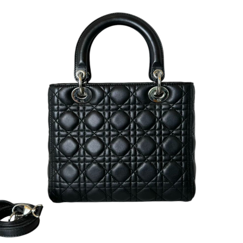 Medium Lady Dior Lambskin Cannage Black SHW