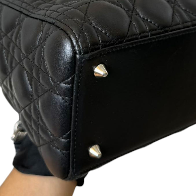 Medium Lady Dior Lambskin Cannage Black SHW