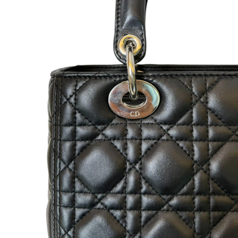 Medium Lady Dior Lambskin Cannage Black SHW