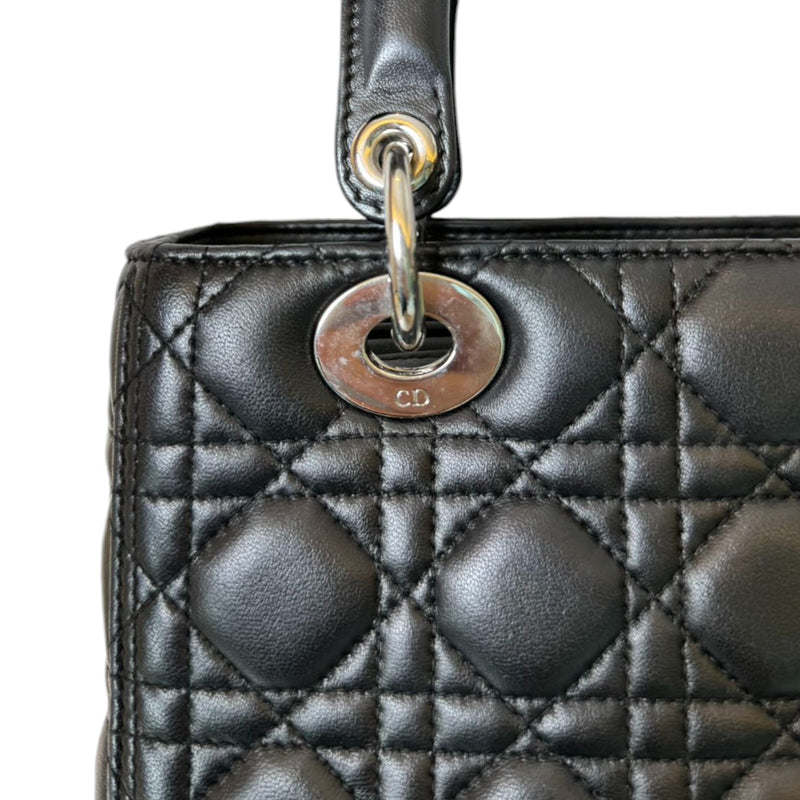 Medium Lady Dior Lambskin Cannage Black SHW