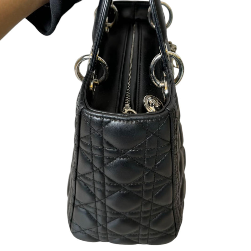 Medium Lady Dior Lambskin Cannage Black SHW