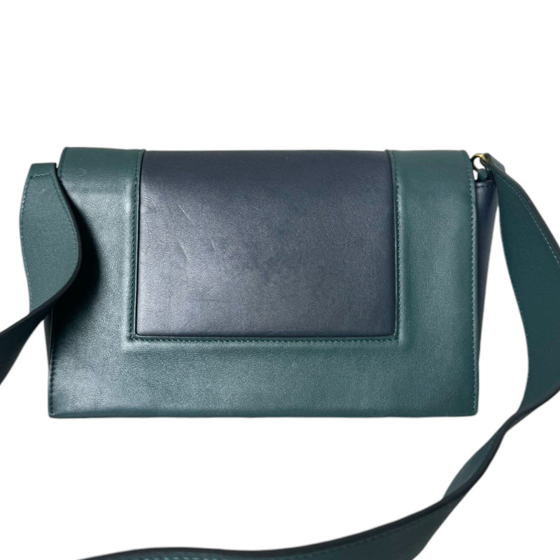 Frame Amazone Medium Shoulder Calfskin Navy Green GHW