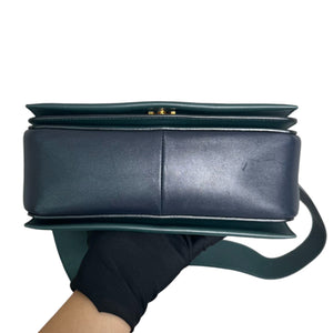 Frame Amazone Medium Shoulder Calfskin Navy Green GHW