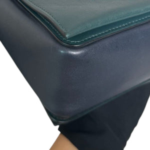 Frame Amazone Medium Shoulder Calfskin Navy Green GHW