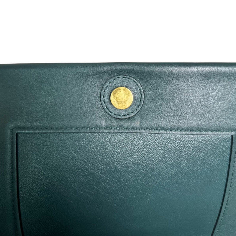 Frame Amazone Medium Shoulder Calfskin Navy Green GHW