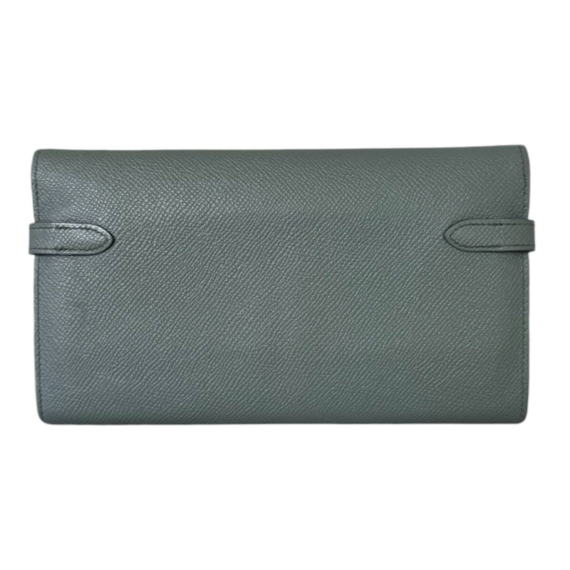 Kelly Long Wallet Epsom Leather Grey GHW