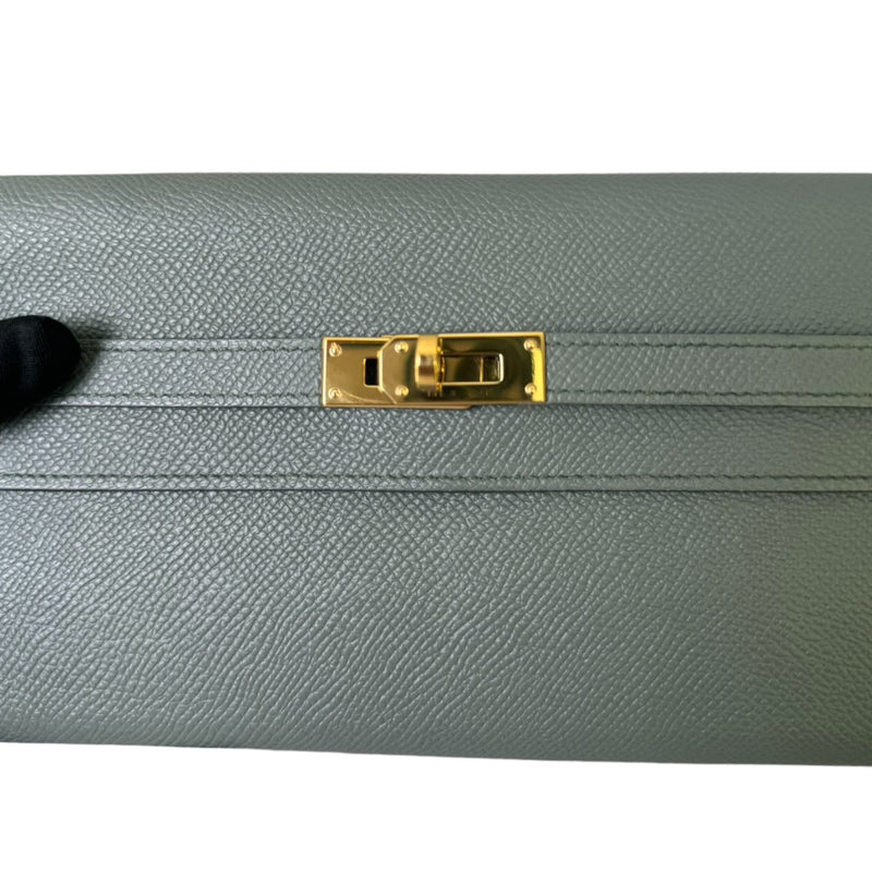 Kelly Long Wallet Epsom Leather Grey GHW