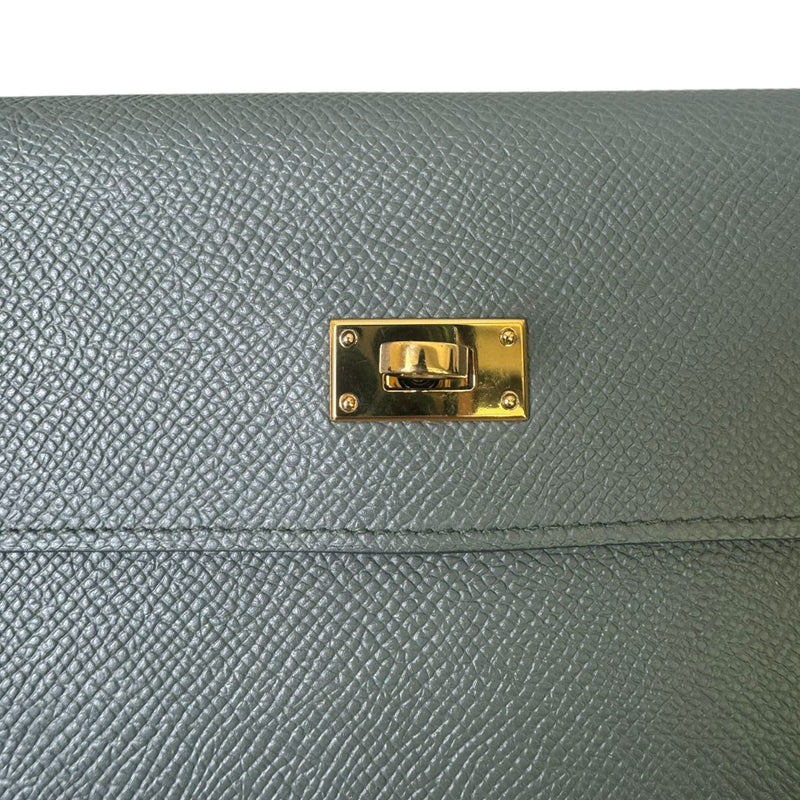 Kelly Long Wallet Epsom Leather Grey GHW