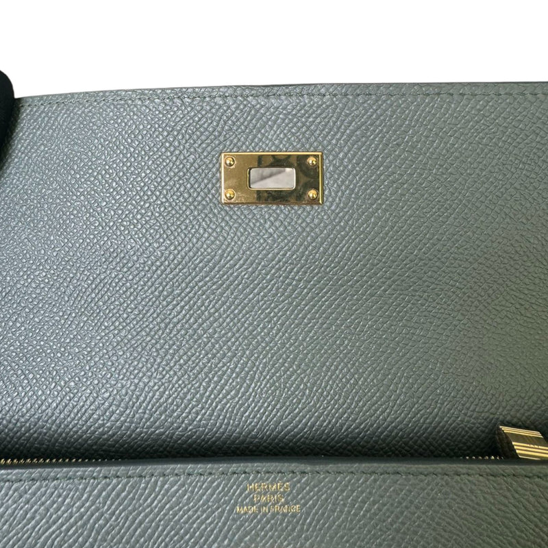 Kelly Long Wallet Epsom Leather Grey GHW