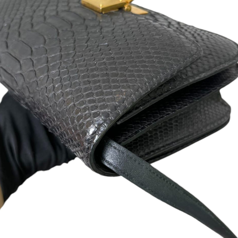 Classic Box Flap Medium Python Black GHW