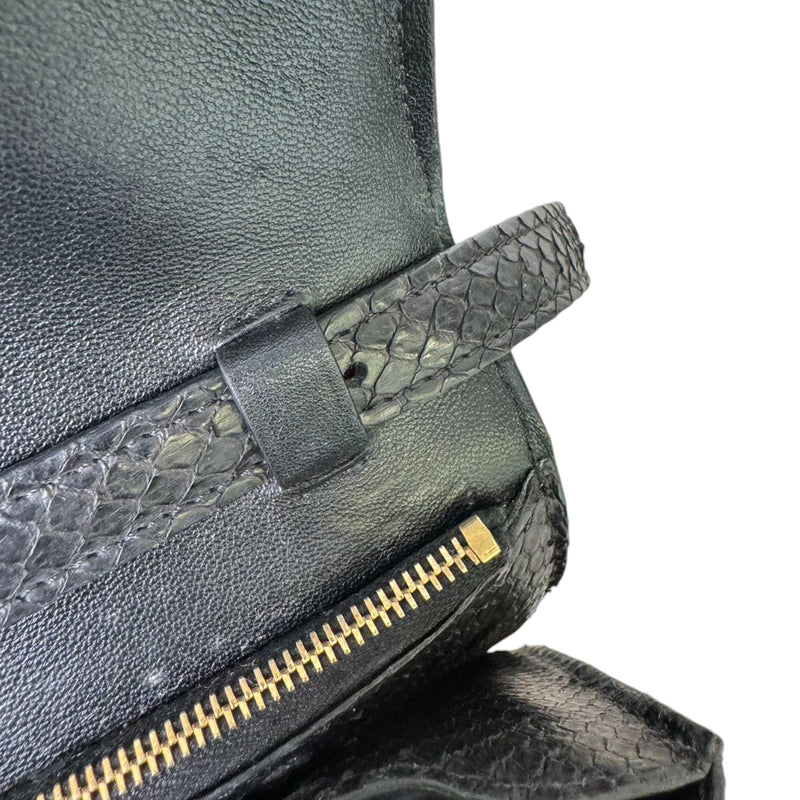 Classic Box Flap Medium Python Black GHW