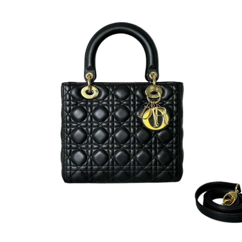 Lady Dior Medium Lambskin Black GHW