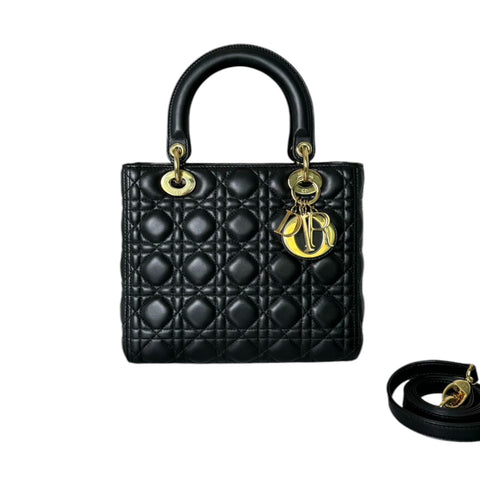 Lady Dior Mini Lambskin Cannage Black SHW