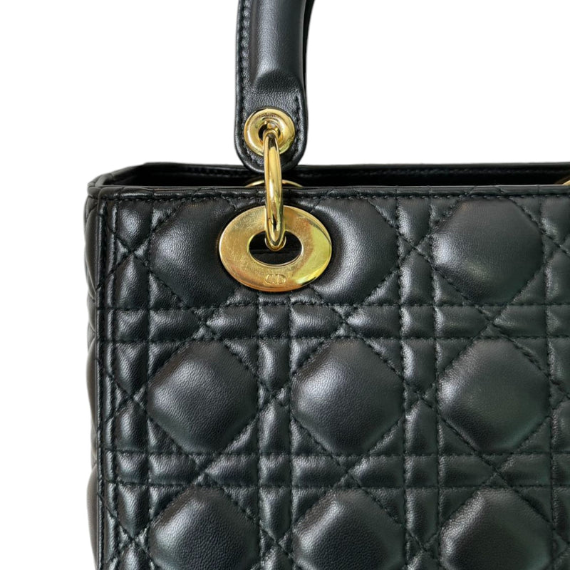 Lady Dior Medium Lambskin Black GHW