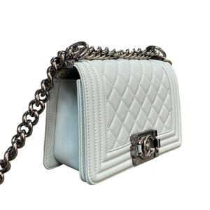 Boy Flap Calfskin Quilted Light Blue RHW