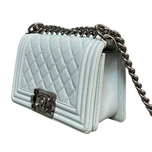 Boy Flap Calfskin Quilted Light Blue RHW