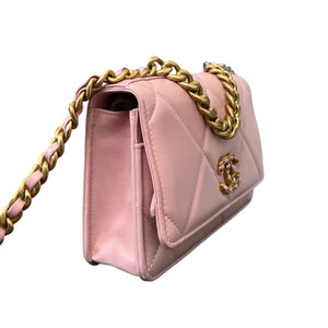 19 Wallet On Chain WOC Lambskin Light Pink MHW