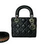 Medium Lady Dior Lambskin Quilted Grey GHW