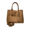 Galleria Double Zip Tote Small Saffiano Light Yellow GHW