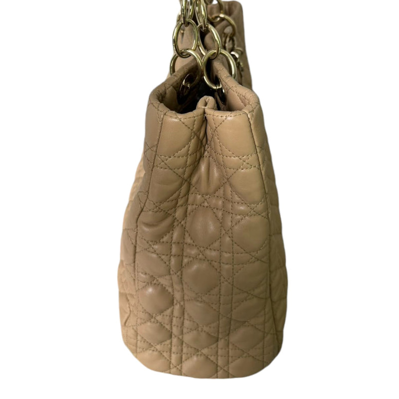 Soft Shopping Tote Large Lambskin Beige GHW