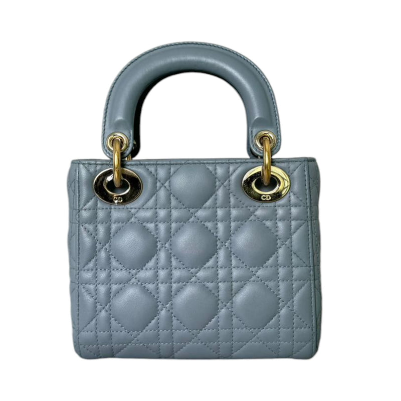 Lady Dior Mini Lambskin Quilted Grey GHW