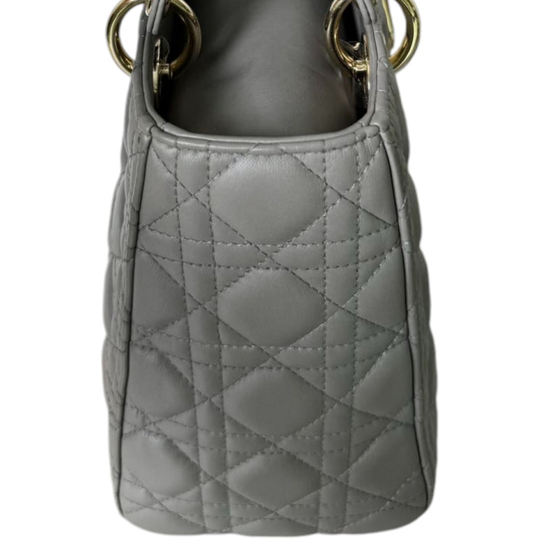 Medium Lady Dior Lambskin Quilted Grey GHW