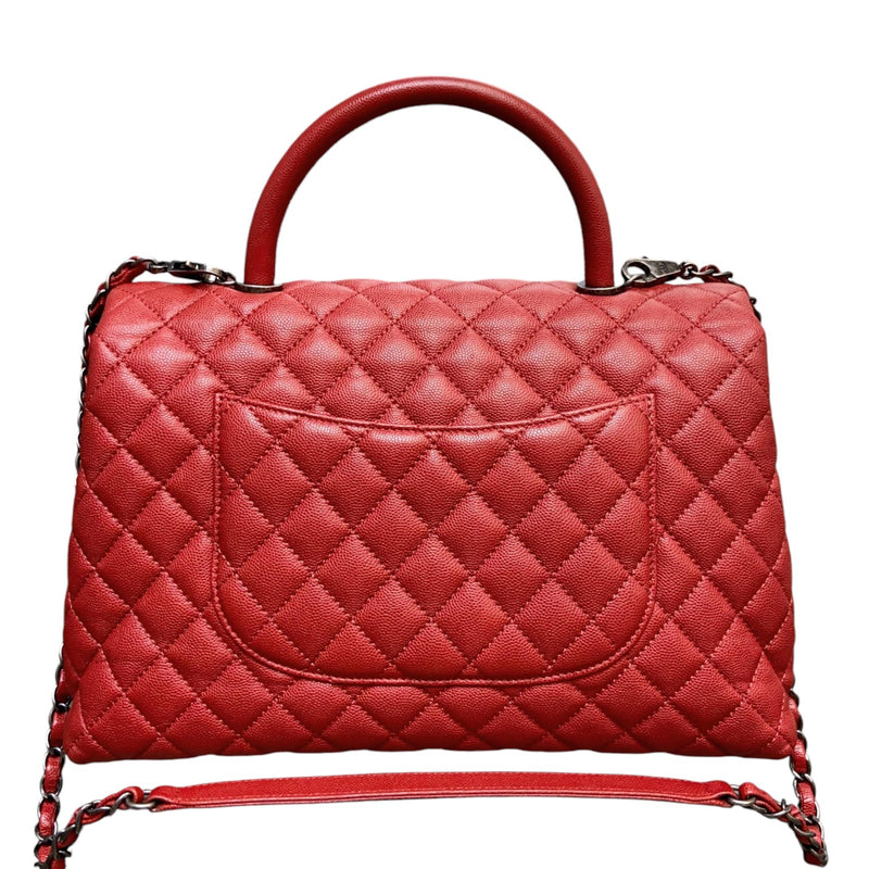 Coco Handle Flap Medium Caviar Quilted Red RHW