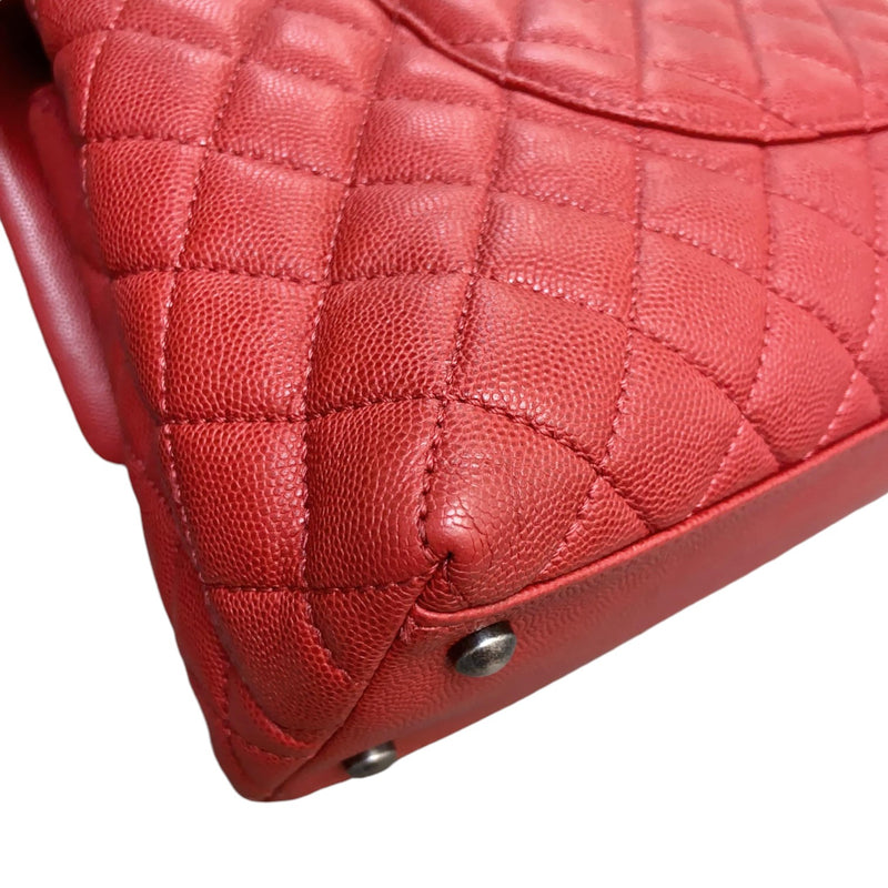 Coco Handle Flap Medium Caviar Quilted Red RHW