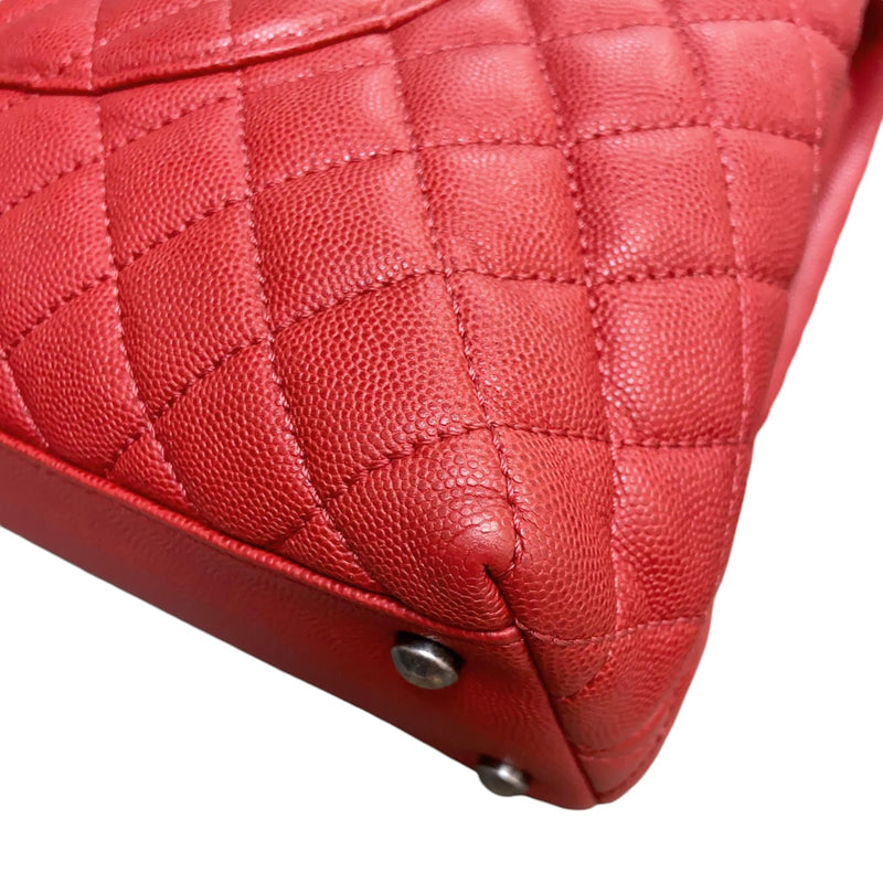 Coco Handle Flap Medium Caviar Quilted Red RHW